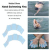 Finger Flexible Silicone Swimming Gloves (Middle Size)(Blue)