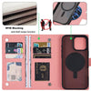 For iPhone 14 ViLi GBS Series MagSafe Magnetic RFID Leather Flip Phone Case(Pink)