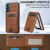 For Samsung Galaxy S21 5G LC.IMEEKE L3 Series Detachable RFID Card Bag Magsafe Phone Case(Brown)