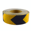 PVC Crystal Color Arrow Reflective Film Truck Honeycomb Guidelines Warning Tape Stickers 5cm x 25m(Yellow Black)