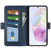 For Samsung Galaxy A36 Dual-side Magnetic Buckle Horizontal Flip Leather Phone Case(Dark Blue)