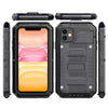 For iPhone 11 Dustproof Shockproof Waterproof Silicone + Metal Protective Case(Black)