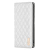 For Samsung Galaxy A56 5G Diamond Lattice Magnetic Leather Flip Phone Case(White)