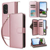 For Samsung Galaxy A53 5G Nine-card Slots Zipper Wallet Bag Leather Phone Case(Rose Gold)
