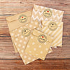 2sets Wave Dot Packaging Kraft Paper Bag Stickers DIY Baking Packaging Gift Bags(G4-41+Merci Sticker)