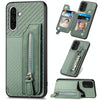 For Samsung Galaxy S25 5G Carbon Fiber Horizontal Flip Zipper Wallet Phone Case(Green)
