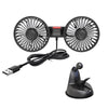 F4206 Suction Cup Double Head Car USB Fan(Black)