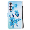 For Samsung Galaxy A55 5G Crystal Texture Colored Drawing Leather Phone Case(Blue Butterflies)