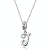 S925 Sterling Silver 26 English Letter Pendant DIY Bracelet Necklace Accessories, Style:J
