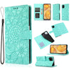 For Huawei P40 lite Skin Feel Embossed Sunflower Horizontal Flip Leather Case with Holder & Card Slots & Wallet & Lanyard(Green)