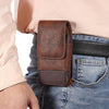 For 6.1 inch Mobile Phone Cowhide Texture Oxford Cloth Waist Bag(Brown)