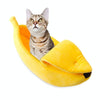 Banana Cat Bed - Large Yellow - Warm Plush Nest