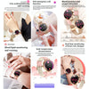 T86 Woman Health 1.27 inch Smart Watch, BT Call / Physiological Cycle / Heart Rate / Blood Pressure / Blood Glucose / SOS(Silver White Leather)