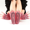 Non-slip Open Finger Yoga Sports Gloves+Five Finger Yoga Socks Set, Size: One Size(Open Toe Red)