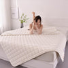 Soft And Breathable Soybean Cotton Thickened Non-Slip Mattress Pad, Size: 200x220cm(Square-Khaki)