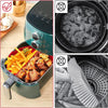Round 2 Layer Air Fryer Silicone Basket Reusable Foldabl Air Fryer Mold Liner Tray(Pink)
