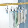 5pcs /Pack Stainless Steel Flat Clip With Hook Anti-Scratch Catch Laundry Drying Holder(Beige)