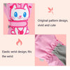 Cartoon Cat Pattern Girls Cute Cotton Gloves Children Ski Windproof and Warm Gloves Non-Slip and Waterproof Riding Gloves, Size: M(Pink)