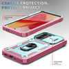 For Samsung Galaxy A56 5G Sliding Camshield TPU + PC Phone Case with Holder(Green+Pink)