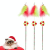 Christmas Cat Feather Wand Teaser Toy Set of 3