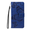 For Samsung Galaxy A06 4G / 5G 3D Butterfly Embossed Pattern Flip Leather Phone Case(Blue)