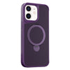 For iPhone 11 Carbon Fiber Texture 360 MagSafe Holder Phone Case(Purple)