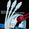 WEKOME WDC-04 Tidal Energy Series 3A USB to 8 Pin+Type-C+Micro USB 3 in 1 Braided Data Cable, Length: 1.2m (Blue)
