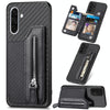 For Samsung Galaxy S25 5G Carbon Fiber Horizontal Flip Zipper Wallet Phone Case(Black)