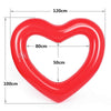 Love Heart Shaped Inflatable Floating Swimming Safety Pool Ring, Inflated Size: 120cm x 100cm (Red)