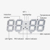 6609 3D Stereo LED Alarm Clock Living Room 3D Wall Clock, Colour: Black Frame Pink Light