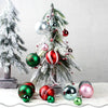 44pcs/set 3-6cm Christmas Ball Painted Pendant Electroplated Ball Ornaments, Color: Golden Red