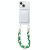 For iPhone 15 Dopamine Card Slot Phone Case with Lanyard(White)