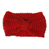 Winter Knitted Headband Turban Women Crochet Bow Wide Stretch Hairband Head Wrap(Red)