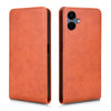 For Samsung Galaxy A06 Magnetic Vertical Flip Leather Phone Case(Brown)