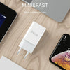 IVON AD-33 2 in 1 2.1A Single USB Port Travel Charger + 1m USB to 8 Pin Data Cable Set, US Plug(White)