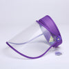 Anti-Saliva Splash Anti-Spitting Anti-Fog Anti-Oil Protective Cap Empty Top Hat Mask Removable Face Shield(Purple)