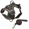 Reflective Dog Harness & Lead Set, XL Coffee, Breathable Mesh