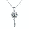 XMA003 Mosan Diamond 925 Silver Key Necklace, Chain Length: 60cm Sweater Chain