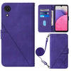 For Samsung Galaxy A03 Core Crossbody 3D Embossed Flip Leather Phone Case(Purple)