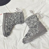 A1 Autumn and Winter Knitted Wool Fleece Thickened Non-slip Boots, Size: 37(Grey)