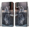 For Alcatel 1L (2021) Coloured Drawing Cross Texture Horizontal Flip PU Leather Case with Holder & Card Slots & Wallet & Lanyard(Cat Becomes Tiger)