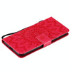 For LG K22 / K22 Plus Sun Embossing Pattern Horizontal Flip Leather Case with Card Slot & Holder & Wallet & Lanyard(Red)