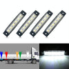 4 PCS 12V 6 SMD Auto Car Bus Truck Wagons External Side Marker Lights LED Trailer Indicator Light Rear Side Lamp(White)