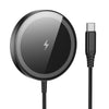 hoco CQ17 15W Ultra Colorful Display Magnetic Wireless Charger(Black)