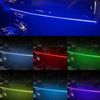 Car Interior Fiber Optic Cold Light RGB Ambient Lamp Center Phantom Footwell Atmosphere Lights, Style: One To Two 110cm+35cm(Colorful Double Control)