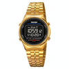 SKMEI 1882 Multifunctional Men 30M Waterproof Luminous Stainless Steel Digital Wrist Watch(Gold Black)