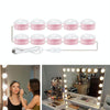 10 LEDs Mirror Front Light Dimmable Makeup Mirror USB Touch Control Light(White Light)