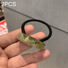 2 PCS Semicircular Elegant Ponytail Resin Hair Ring Rubber Band(Green)