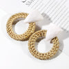 Rattan Wooden Vintage Handmade Dangle Earrings(White 2)