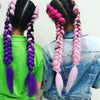 Fashion Color Gradient Individual Braid Wigs Chemical Fiber Big Braids, Length: 60cm(41 Black+Light Green)